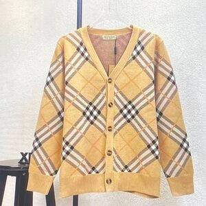 Burberry Yellow Plaid Women's Sweater